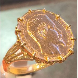 Bague or 750/1000 piéce 20f...